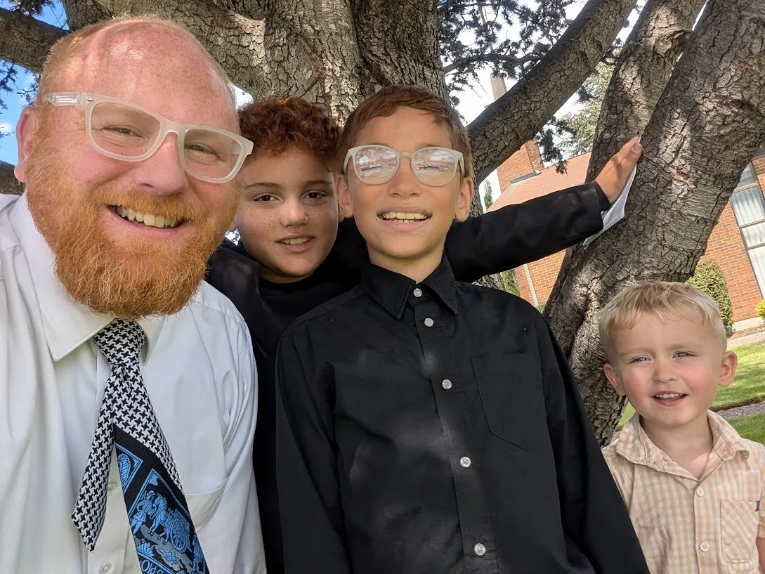 Gavin Green with his three sons